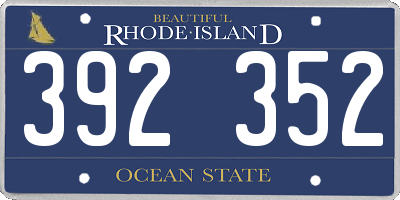 RI license plate 392352