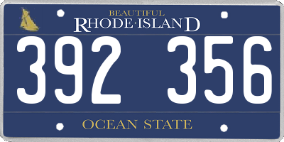 RI license plate 392356