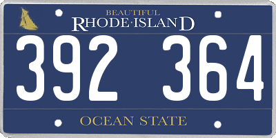 RI license plate 392364