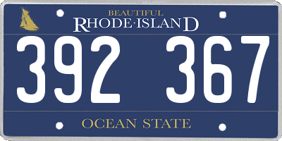 RI license plate 392367