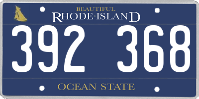 RI license plate 392368