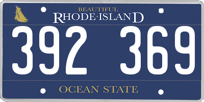 RI license plate 392369