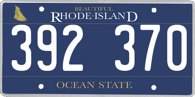 RI license plate 392370