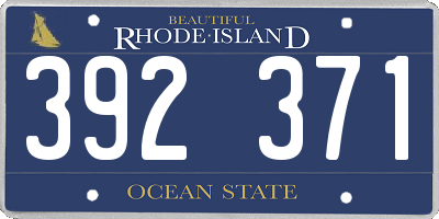 RI license plate 392371
