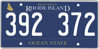 RI license plate 392372