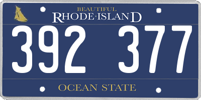 RI license plate 392377