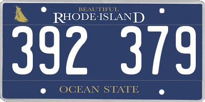 RI license plate 392379