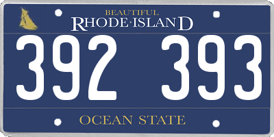 RI license plate 392393