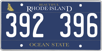 RI license plate 392396