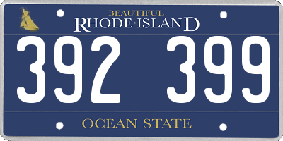 RI license plate 392399