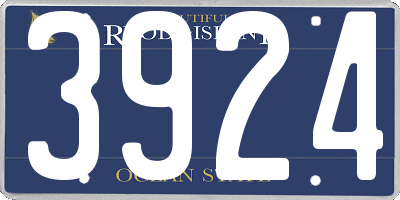RI license plate 3924