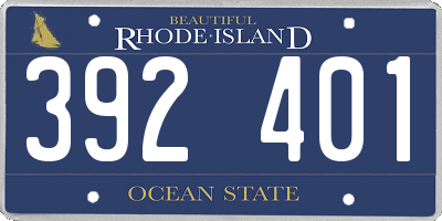 RI license plate 392401