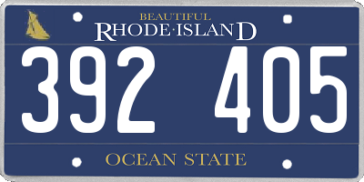 RI license plate 392405