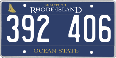 RI license plate 392406