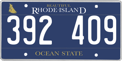 RI license plate 392409