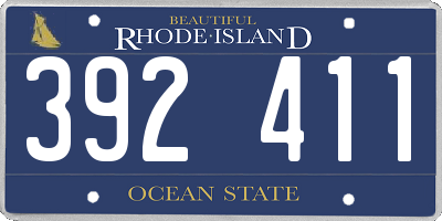 RI license plate 392411