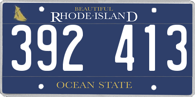 RI license plate 392413