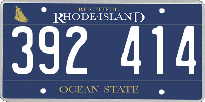 RI license plate 392414