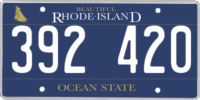 RI license plate 392420
