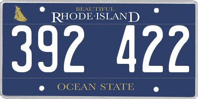 RI license plate 392422