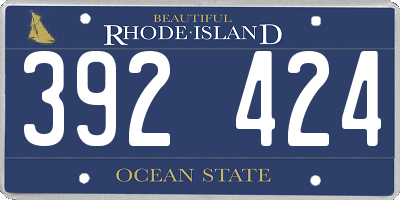 RI license plate 392424