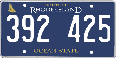 RI license plate 392425