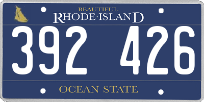 RI license plate 392426