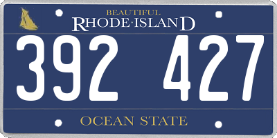 RI license plate 392427