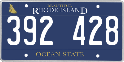 RI license plate 392428