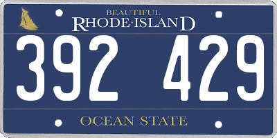 RI license plate 392429