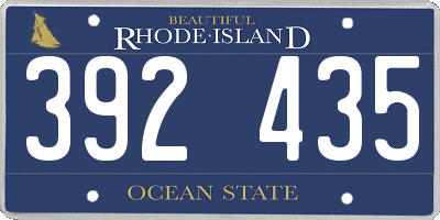 RI license plate 392435