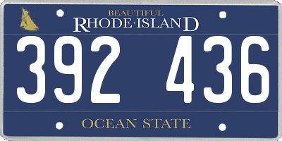 RI license plate 392436
