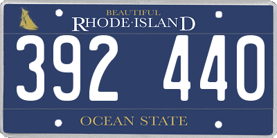RI license plate 392440
