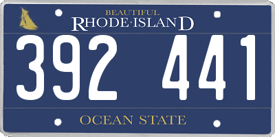 RI license plate 392441