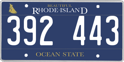 RI license plate 392443