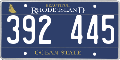 RI license plate 392445