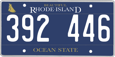RI license plate 392446