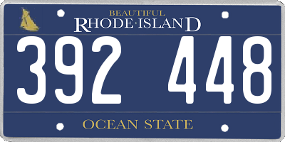 RI license plate 392448