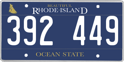 RI license plate 392449