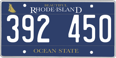 RI license plate 392450