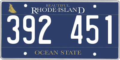 RI license plate 392451