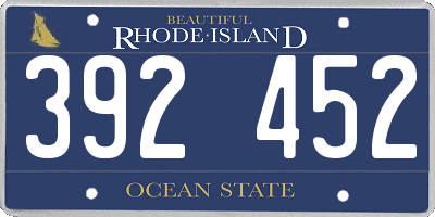 RI license plate 392452