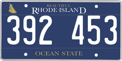 RI license plate 392453