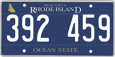 RI license plate 392459