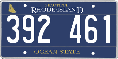 RI license plate 392461
