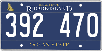 RI license plate 392470