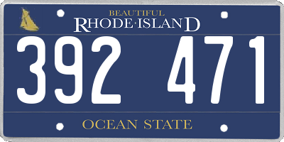 RI license plate 392471