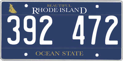 RI license plate 392472
