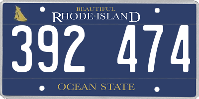 RI license plate 392474