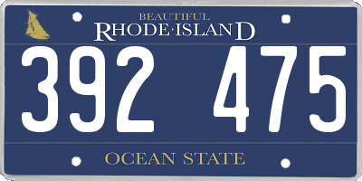 RI license plate 392475
